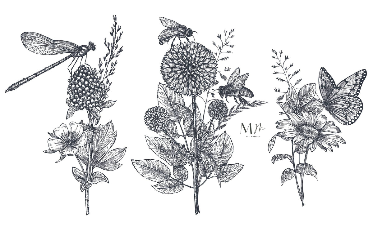 Animales en flor