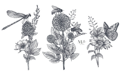 Animales en flor