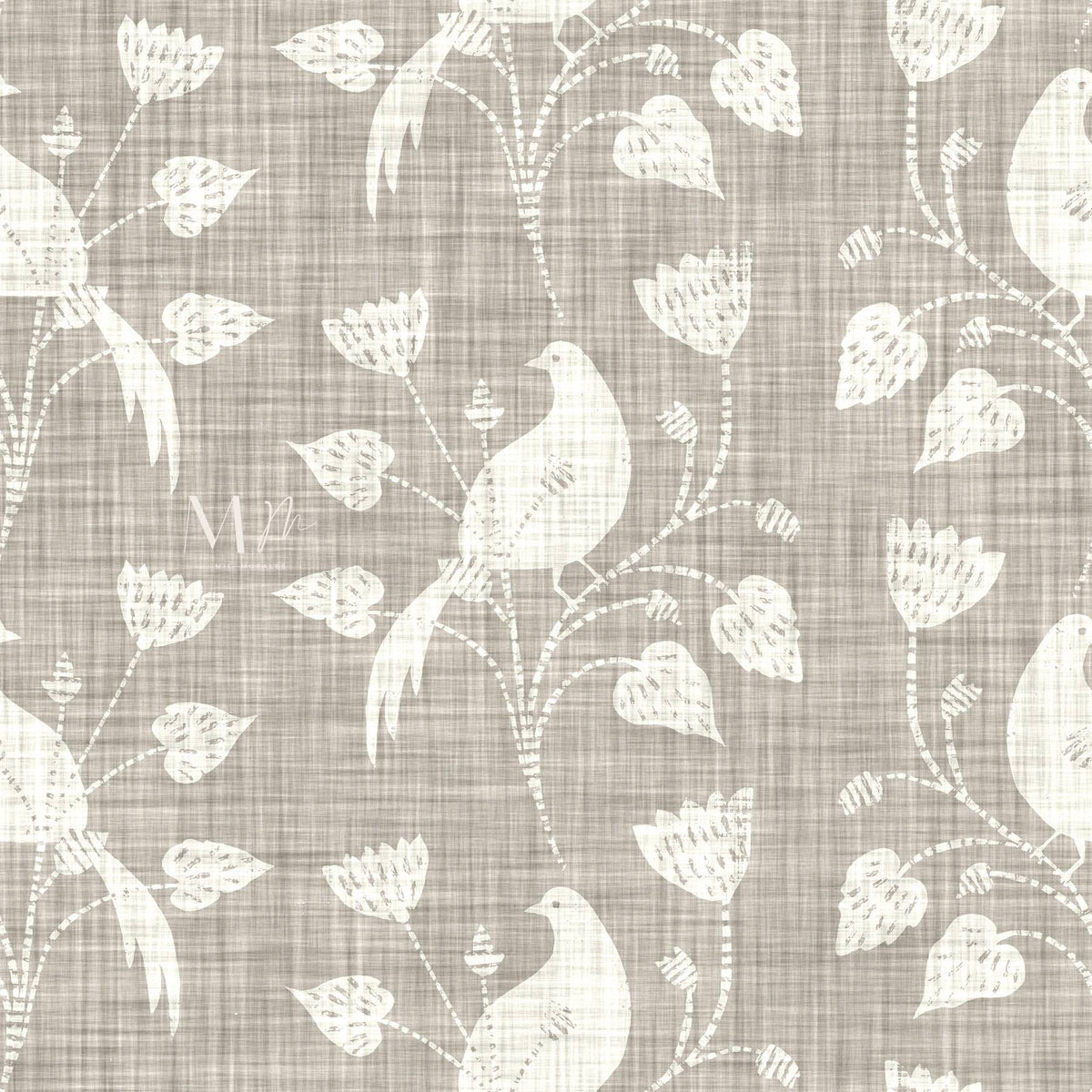 Aves sobre lino