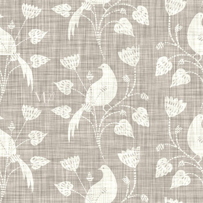 Aves sobre lino