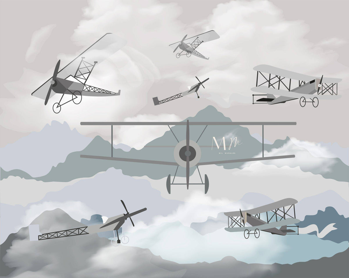 Avionetas en el cielo