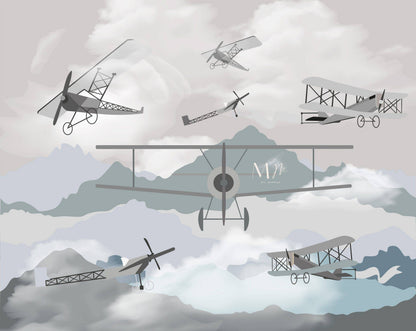 Avionetas en el cielo