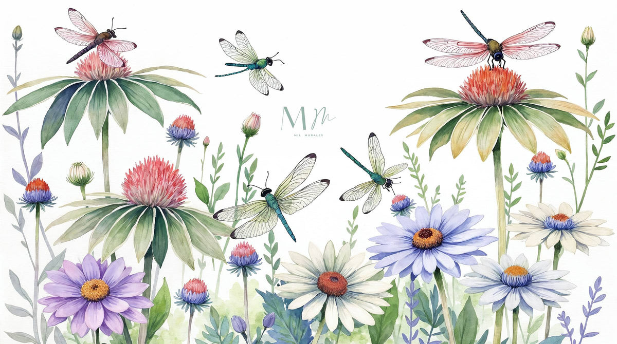 Dragonflies and Flowers