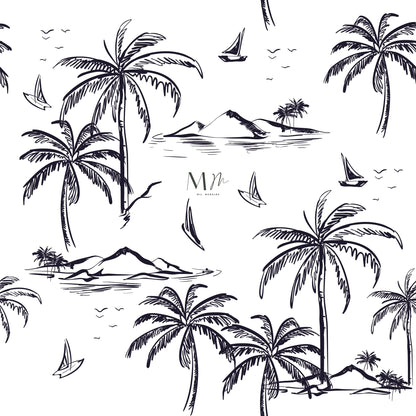 Isla y palmeras
