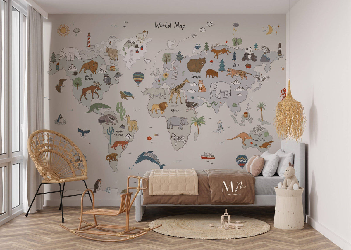 Mapamundi de animales