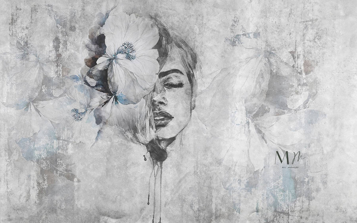 Mujer y flor