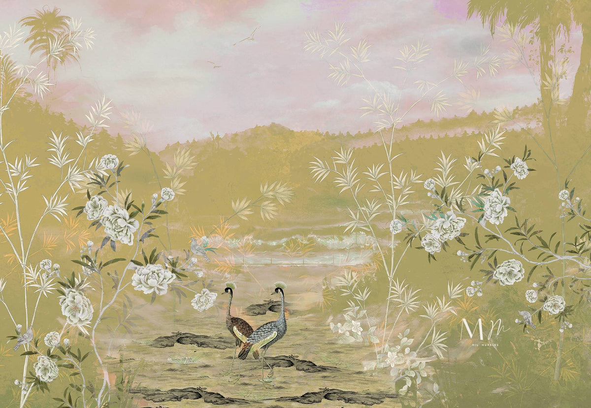 Paisaje con rosales