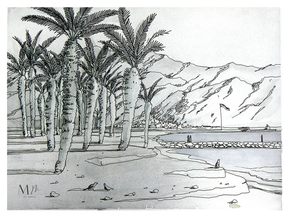 Palmas en la orilla
