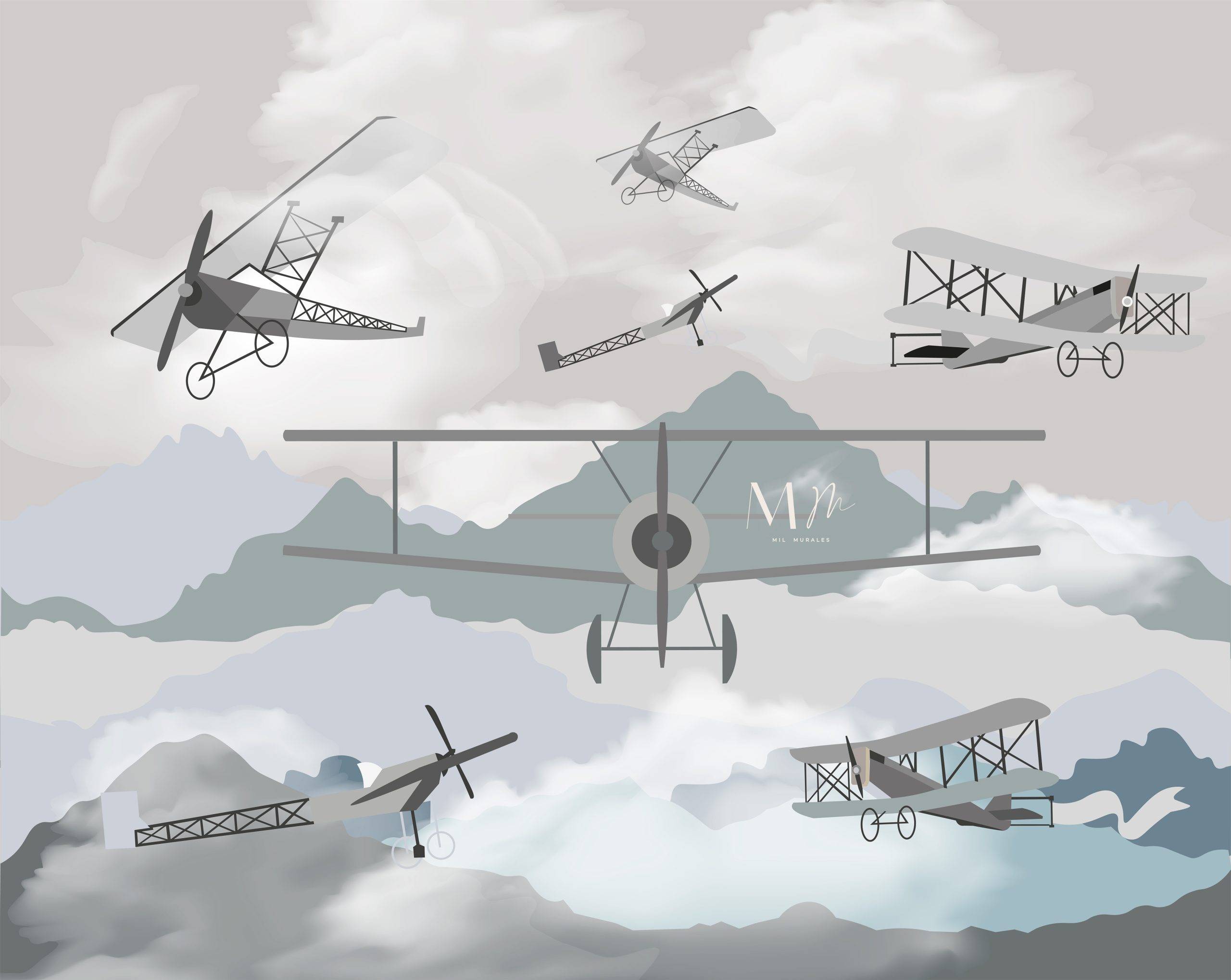 Avionetas en el cielo